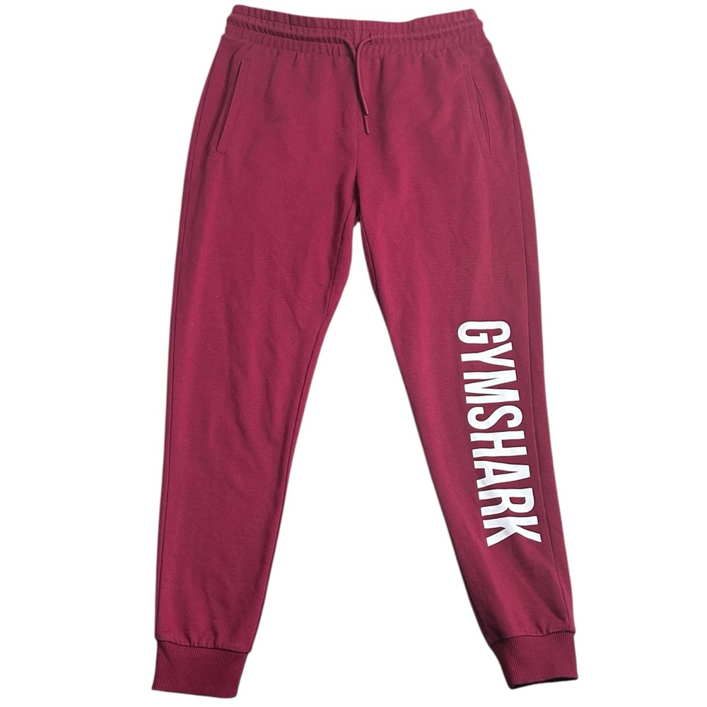 Gymshark Men’s Bold Joggers Small Burgundy Maroon‎ Sweatpants Logo Athleisure